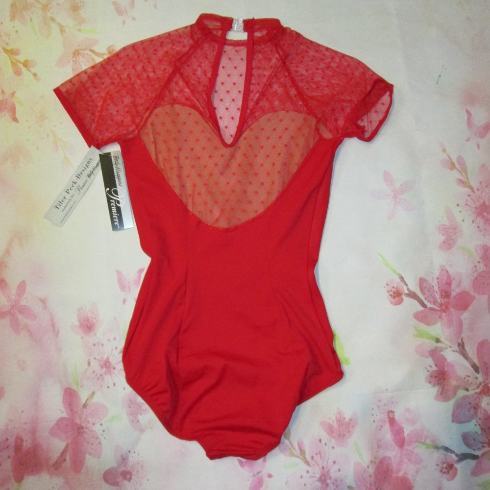 Leotard New Body Wrappers Womens SA or XL Red Short Sleeve Dance Costume - Picture 5 of 5